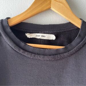 Damir Doma• Black Luxury Deconstructed Ruffle Hem Sweatshirt•Sz XL